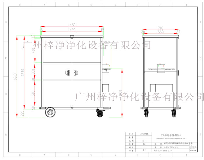 密閉式滅菌器械物品電動(dòng)轉(zhuǎn)運(yùn)車方案設(shè)計(jì)示意圖